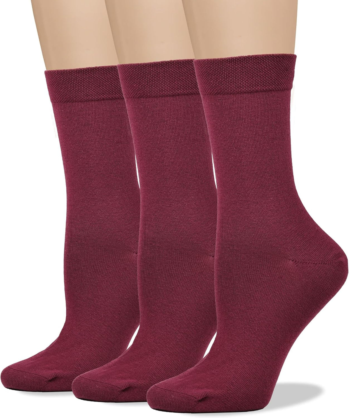 COTTON DAY Women's Soft Combed Cotton Socks Seamless Toe Black White Navy - Image 12