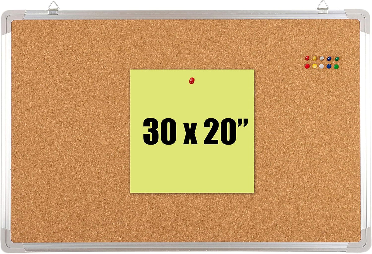Cork Board 24x24 in, Framed Wall Hanging Bulletin Board with 10 Thumb Tacks | Thumb Tack Board, Pin Board for Wall, Corkboard Message Memo Notice Board with Hooks for Home, Office, Desk and Cubicle - Image 10