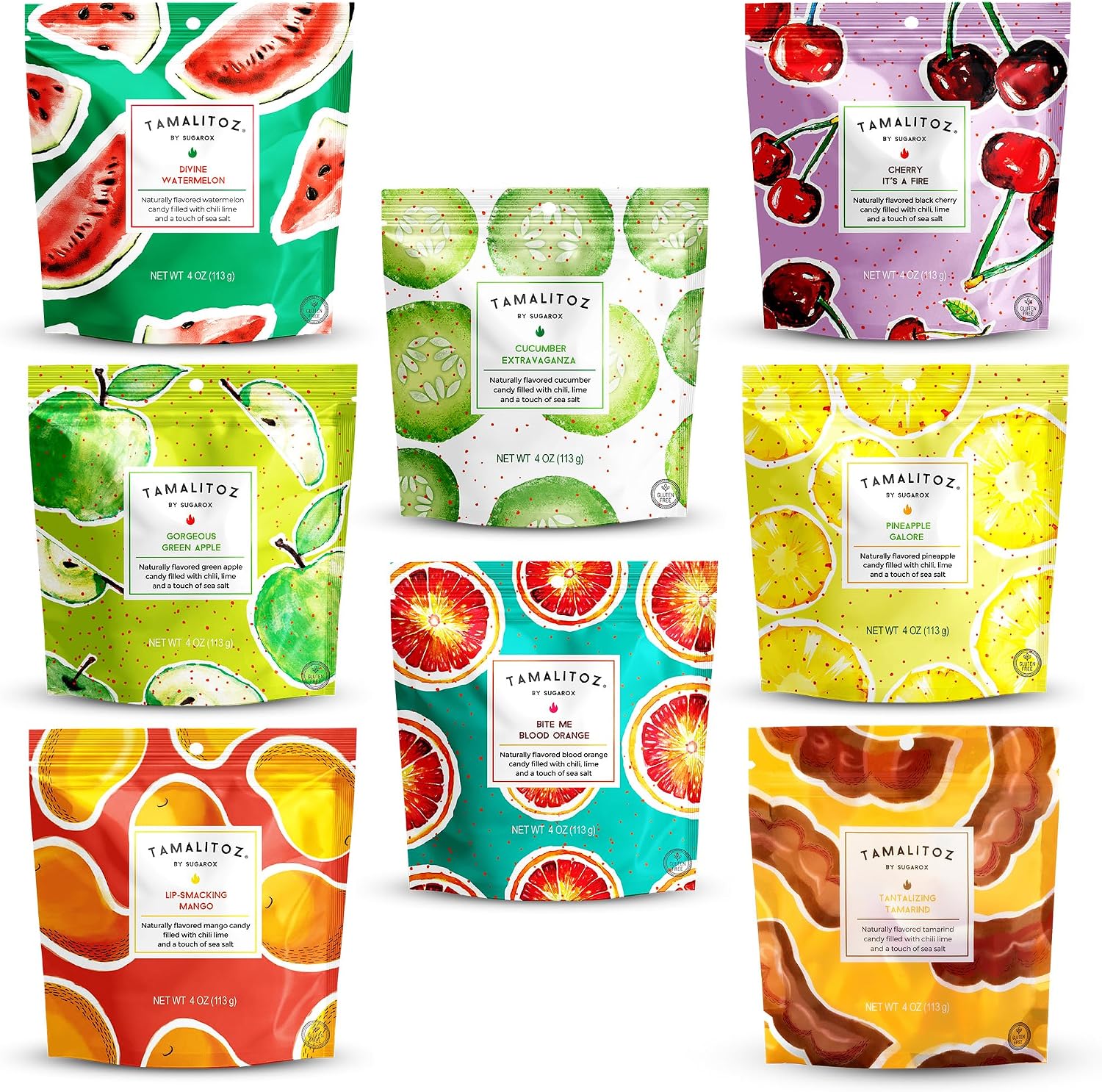 Tamalitoz by Sugarox variety pack front view of 8 bags
