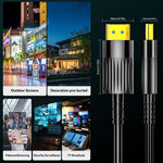 Anehmeta 48Gbps HDMI cable plugged into smart TV