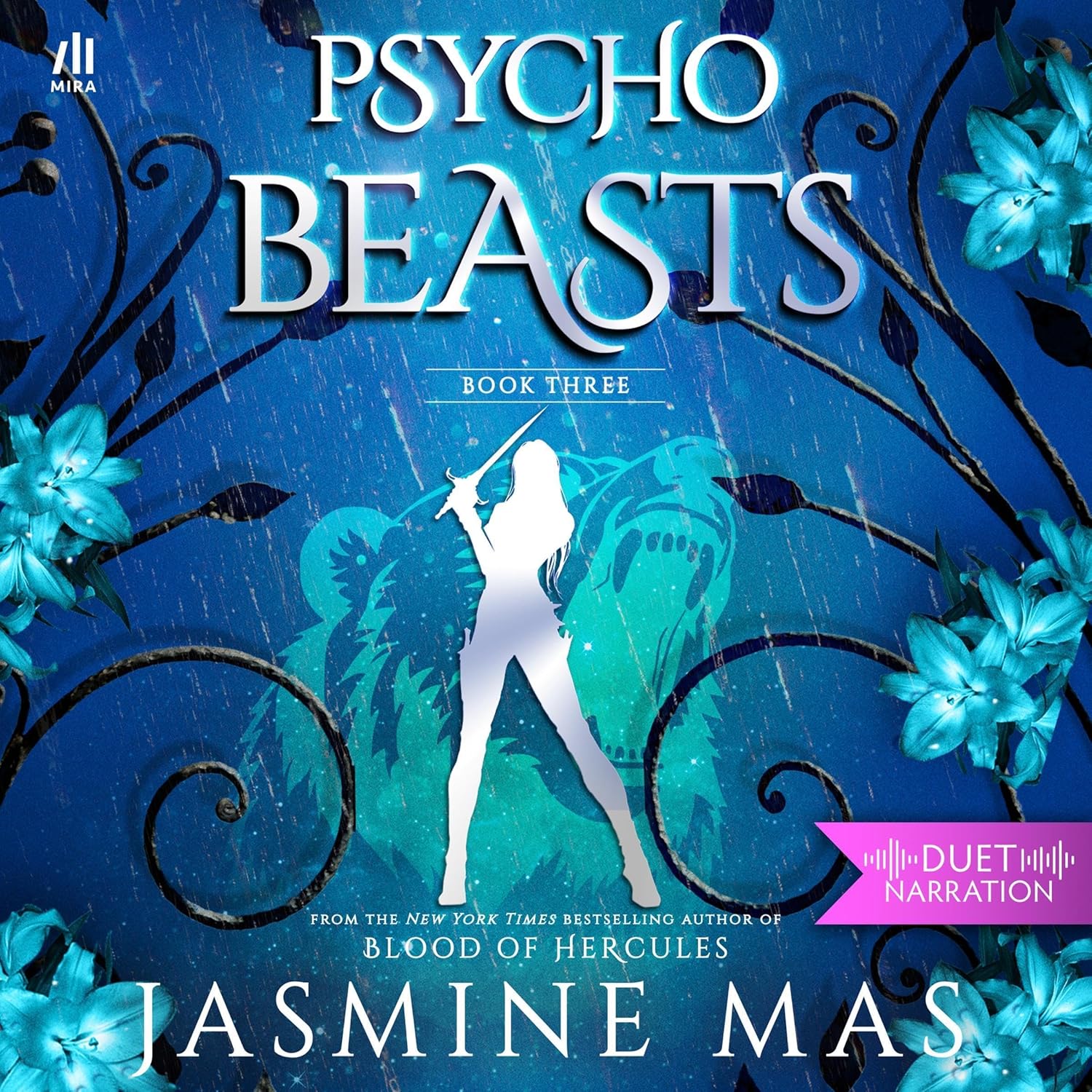 Jasmine Mas Psycho Beasts audiobook cover design front view