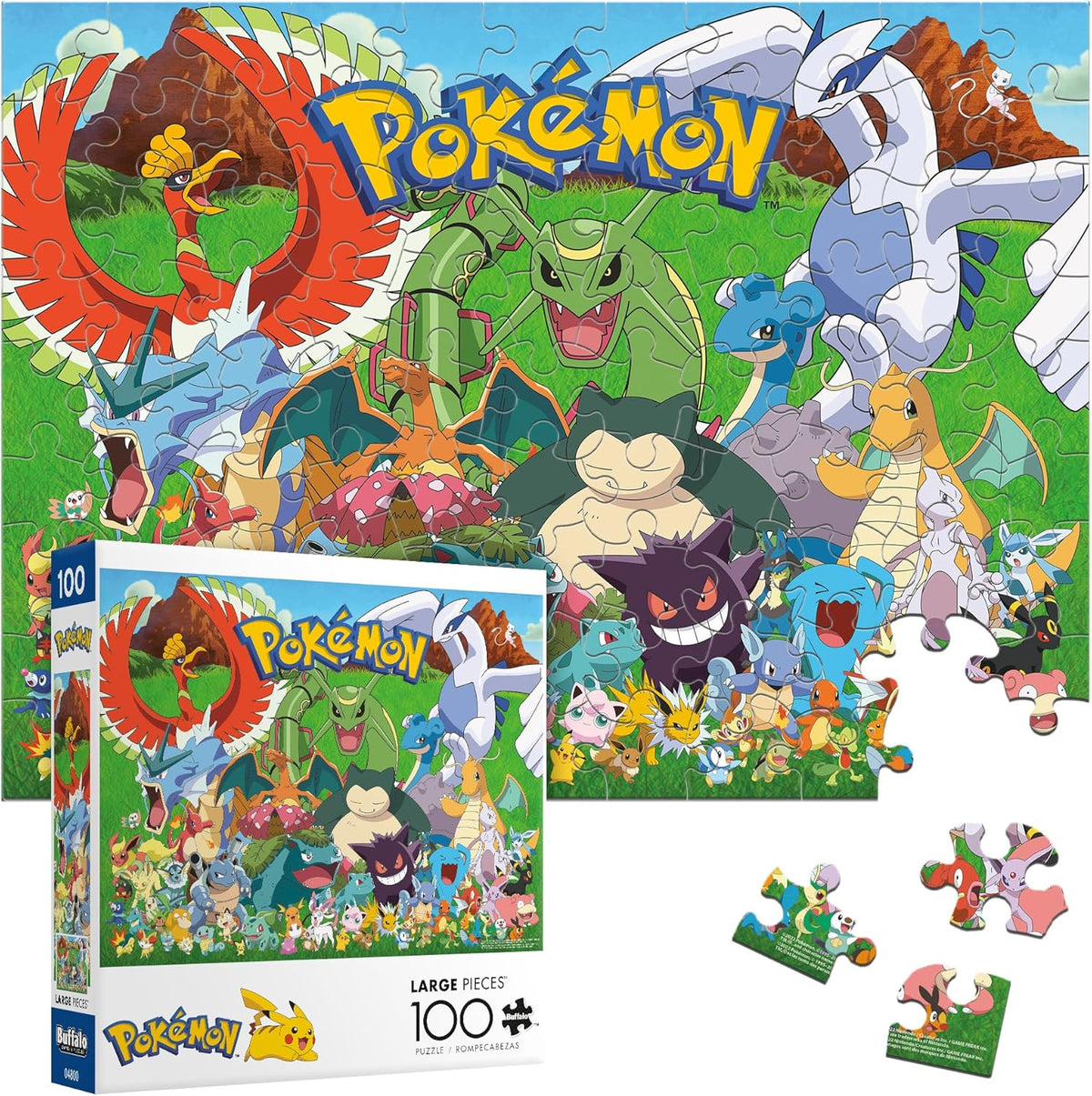 Buffalo Games Pokémon Fan Favorites 100 Piece Jigsaw Puzzle front retail box view