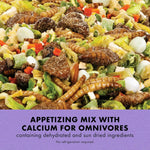 Dehydrated reptile food with calcium for bearded dragons