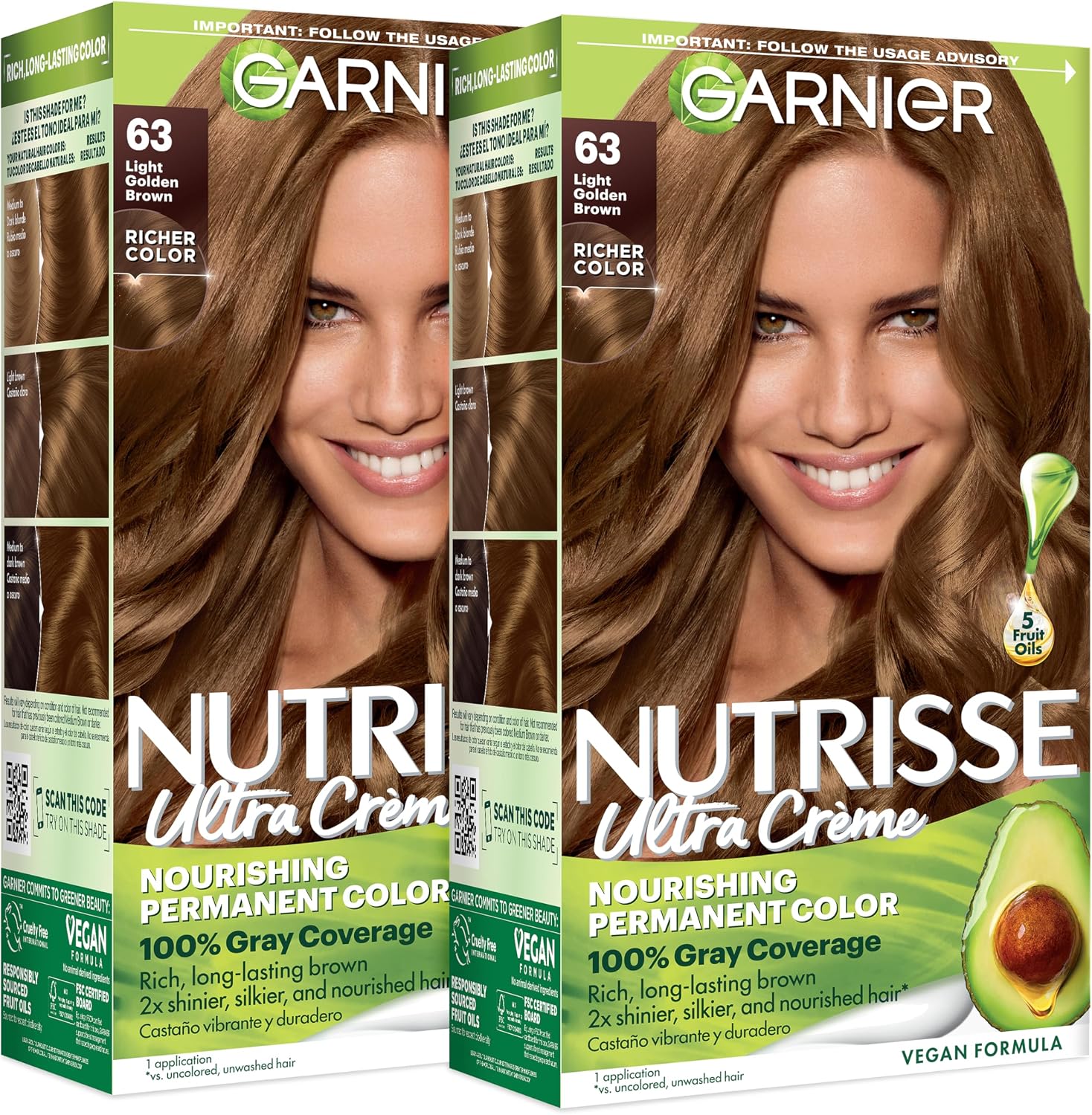 Garnier Nutrisse Ultra Creme hair color front view packaging