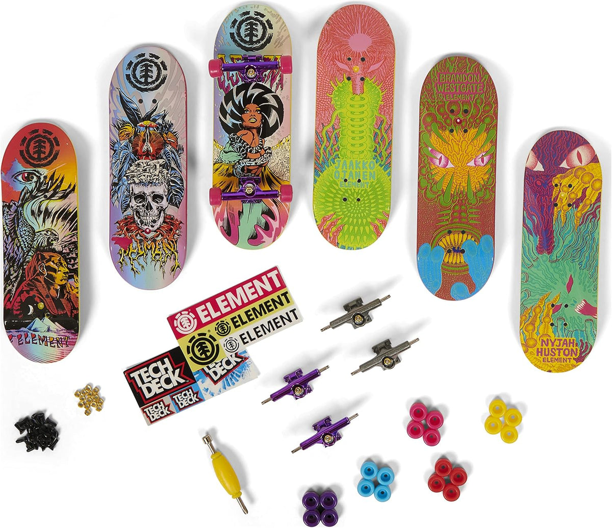 Tech Deck customizable mini skateboards with authentic brand graphics