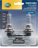 HELLA 9005TB Standard Halogen Headlight Bulb twin pack front retail packaging view