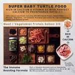 Calcium and vitamin D3 enriched baby turtle food for shell growth
