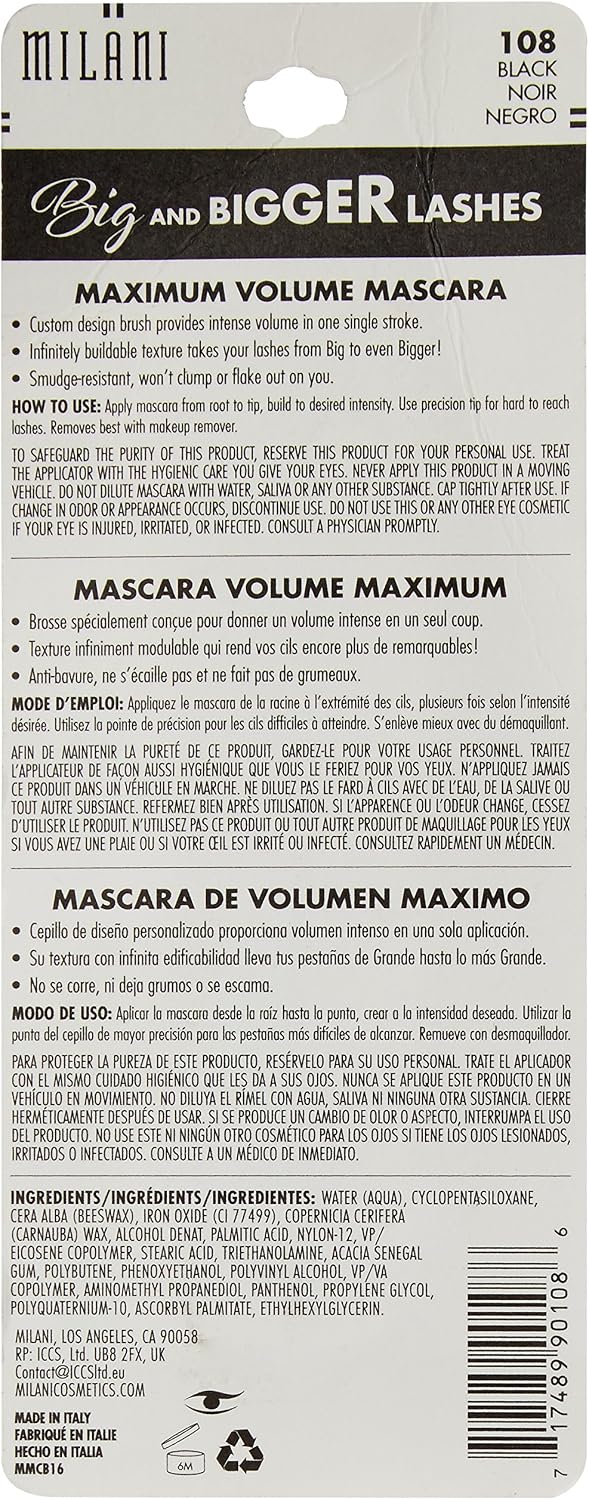 Milani imported cosmetics eyelash definition sculpting brush application