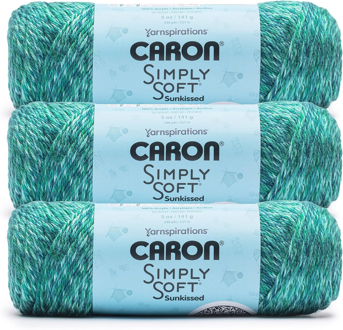 Caron Simply Soft Times Square Stripes Yarn - 3 Pack of 141g/5oz - Acrylic - 4 Medium (Worsted) - 235 Yards - Knitting/Crochet - Image 12