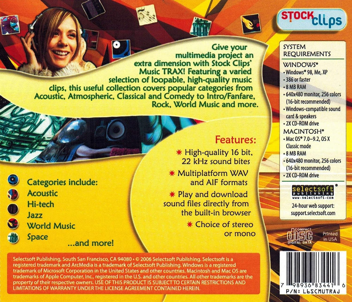 Selectsoft Music Trax CD-ROM software media packaging view
