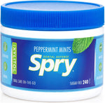 Spry Xylitol Breath Mints Peppermint 240 Count jar front view for dry mouth relief