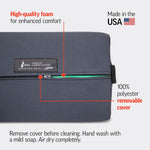 OPTP ergonomic back support pillow placed on car seat