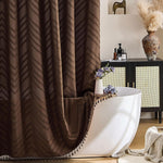 Siiluminisoy Extra Long Grey Boho Shower Curtain with Tassel, Woven Fabric 96 in Shower Curtain, Tufted Chevron Striped, 72 x 96, Modern Chic Textured Minimalist Bathroom Shower - Image 11