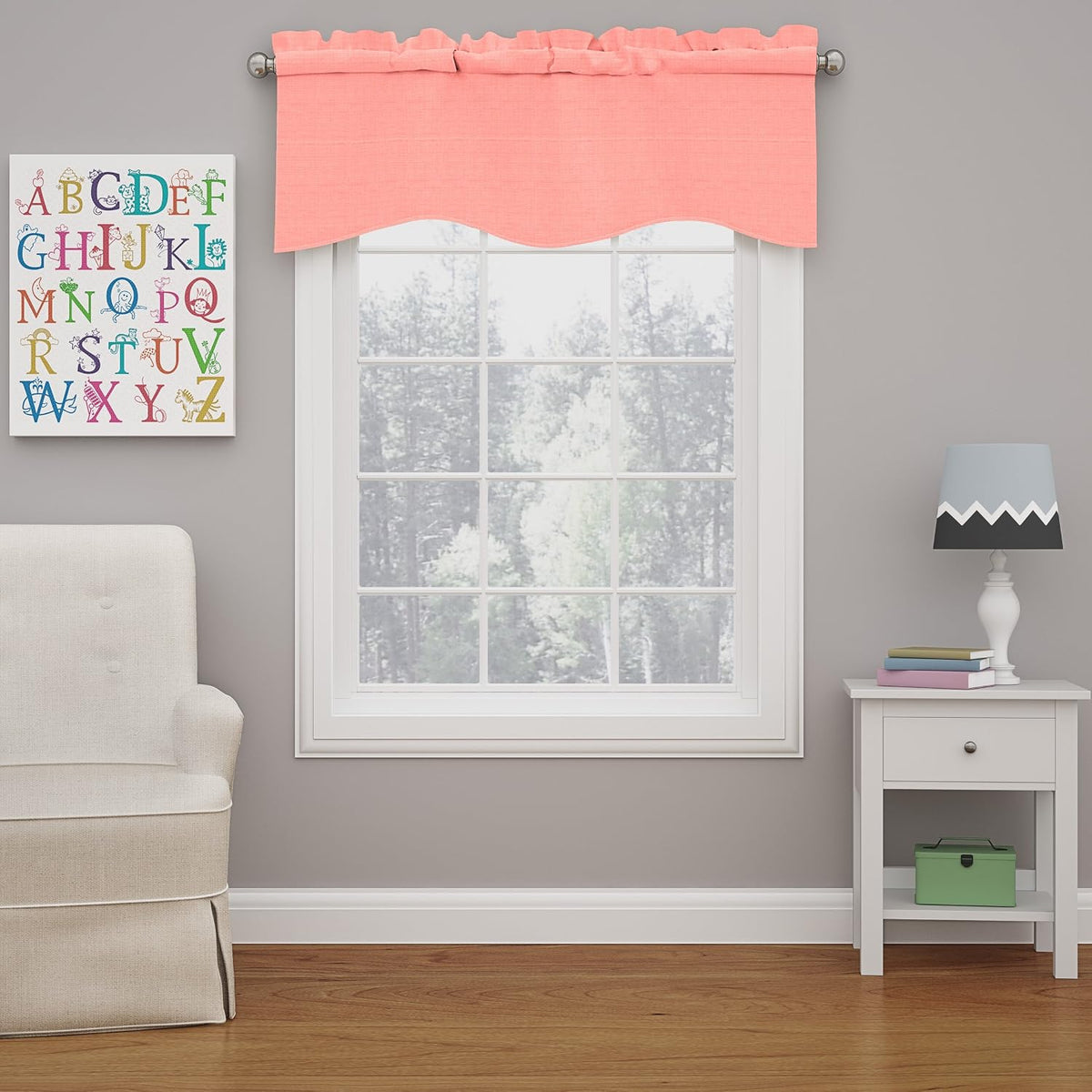 ECLIPSE Kendall Modern Scalloped Valance Rod Pocket Window Curtain for Kitchen or Bathroom , Raspberry, 42" x 18" - Image 13