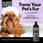 Girl With The Dogs Fluff Off coconut scented pet shampoo back label instructions