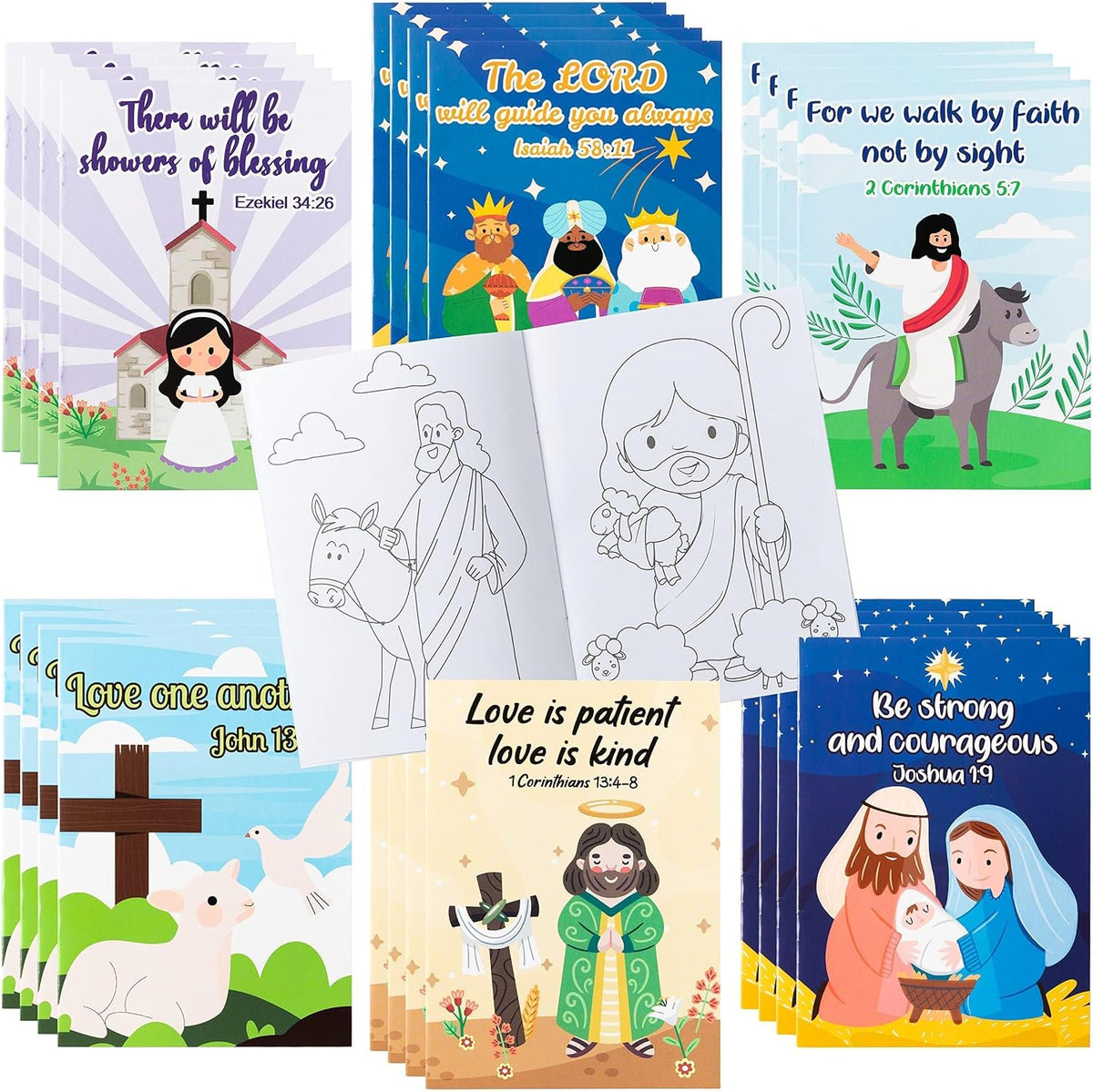 ANGOLIO Easter Geometry Coloring Books - 24Pcs Jesus Lives Christain Color Booklet Bulk with Hosanna Bible DIY Art Drawing Book for Easter Basket Stuffers Religious VBS Sunday School Classroom Rewards - Image 12