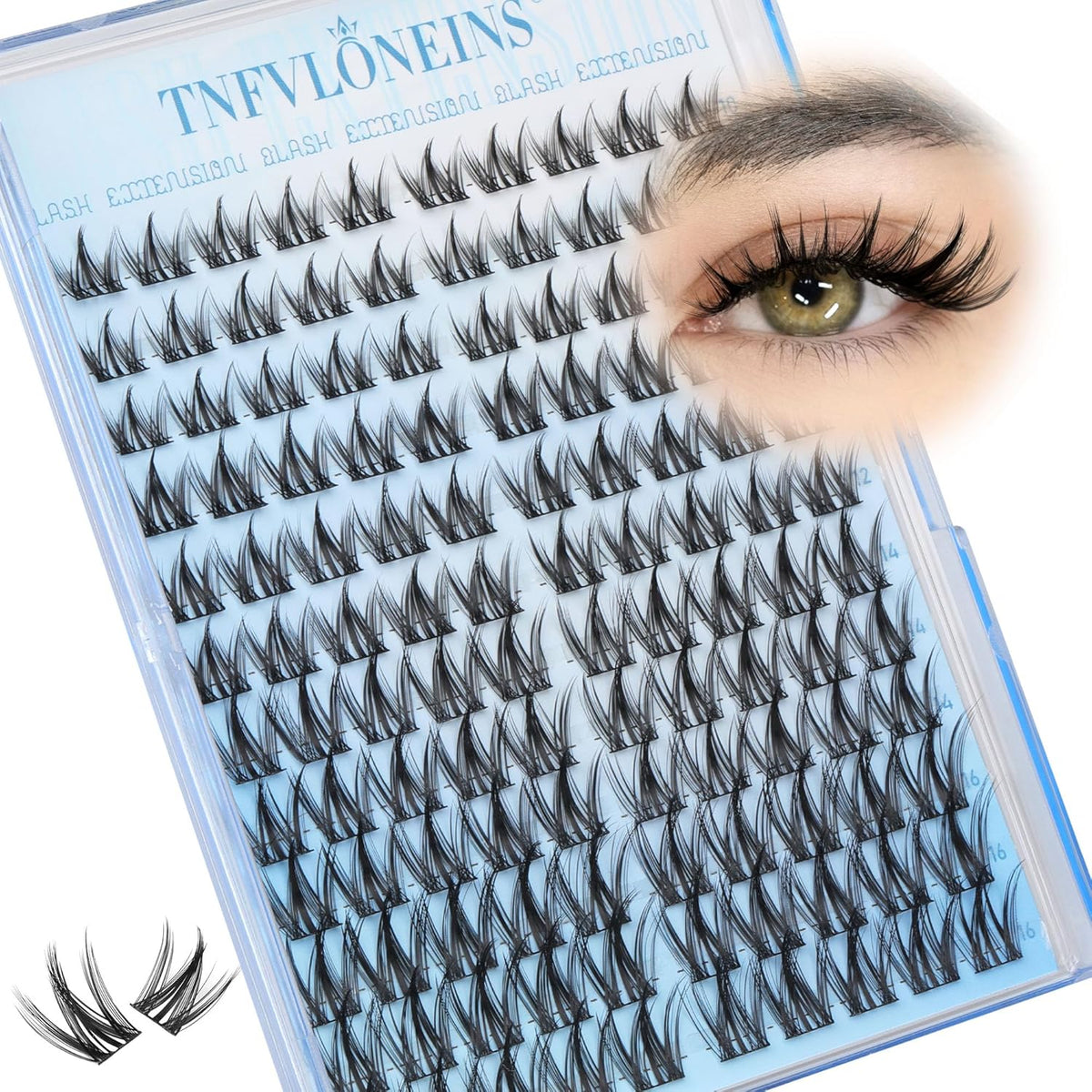 Natural Lash Clusters Wispy Cluster Eyelash Extensions Left&Right Cluster Lashes C Curl Individual Lashes Extension DIY Natural Eye Lash Clusters by TNFVLONEINS - Image 12