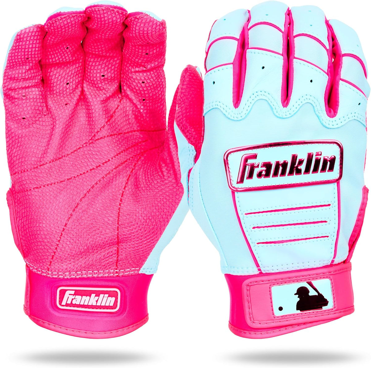 Franklin Sports professional batting gloves leather texture