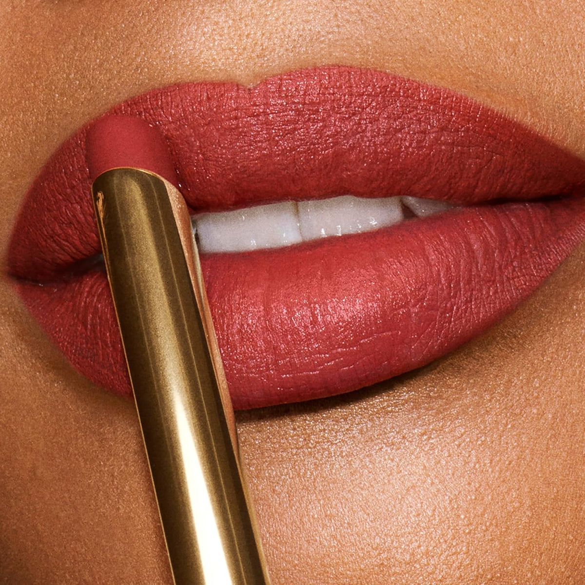 Authentic imported Estee Lauder Pure Color Explicit lipstick shade swatch close up