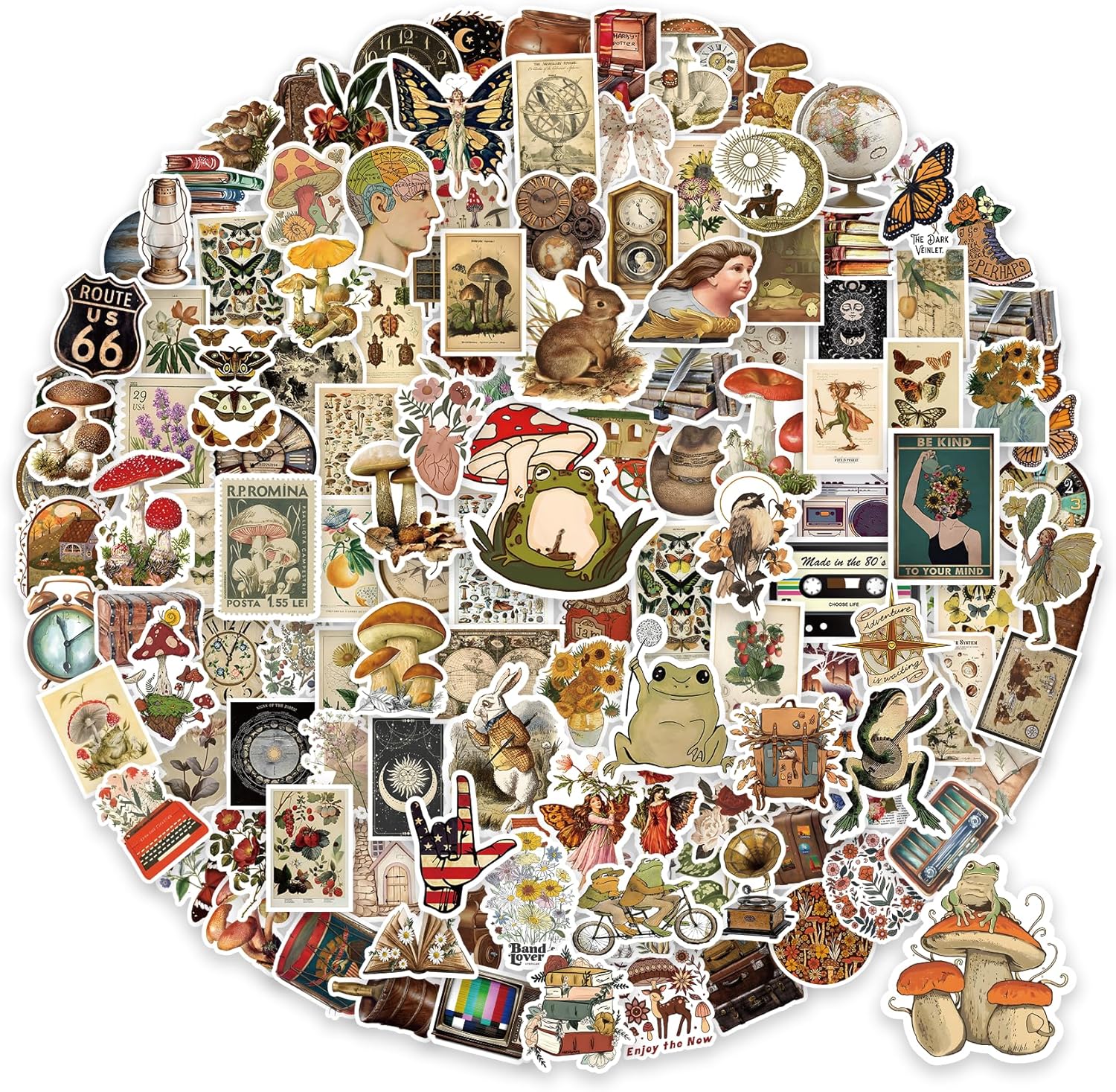 BarrelTree 300 piece vintage aesthetic sticker collection front view