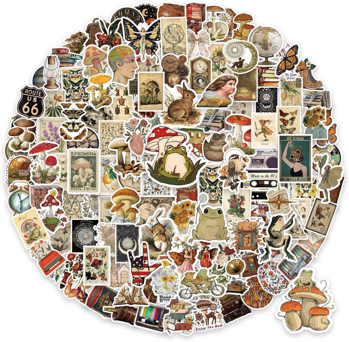 BarrelTree 300 piece vintage aesthetic sticker collection front view