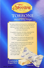 Side packaging details of Ferrara soft honey nougat forty piece box