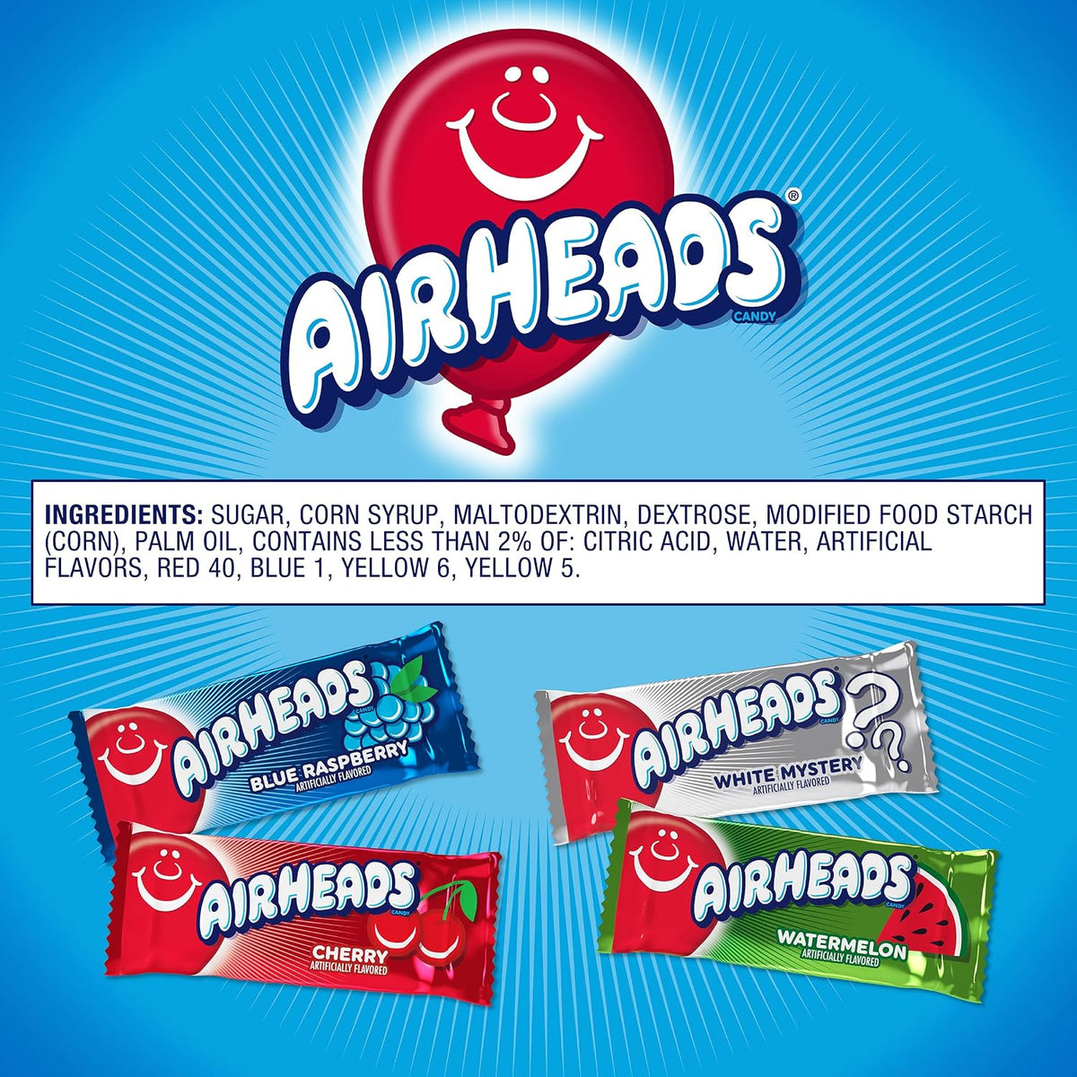 Airheads Candy Mini Bars, Assorted Flavors, Individually Wrapped Bars, Non Melting, Party, 12oz Bag - Image 10