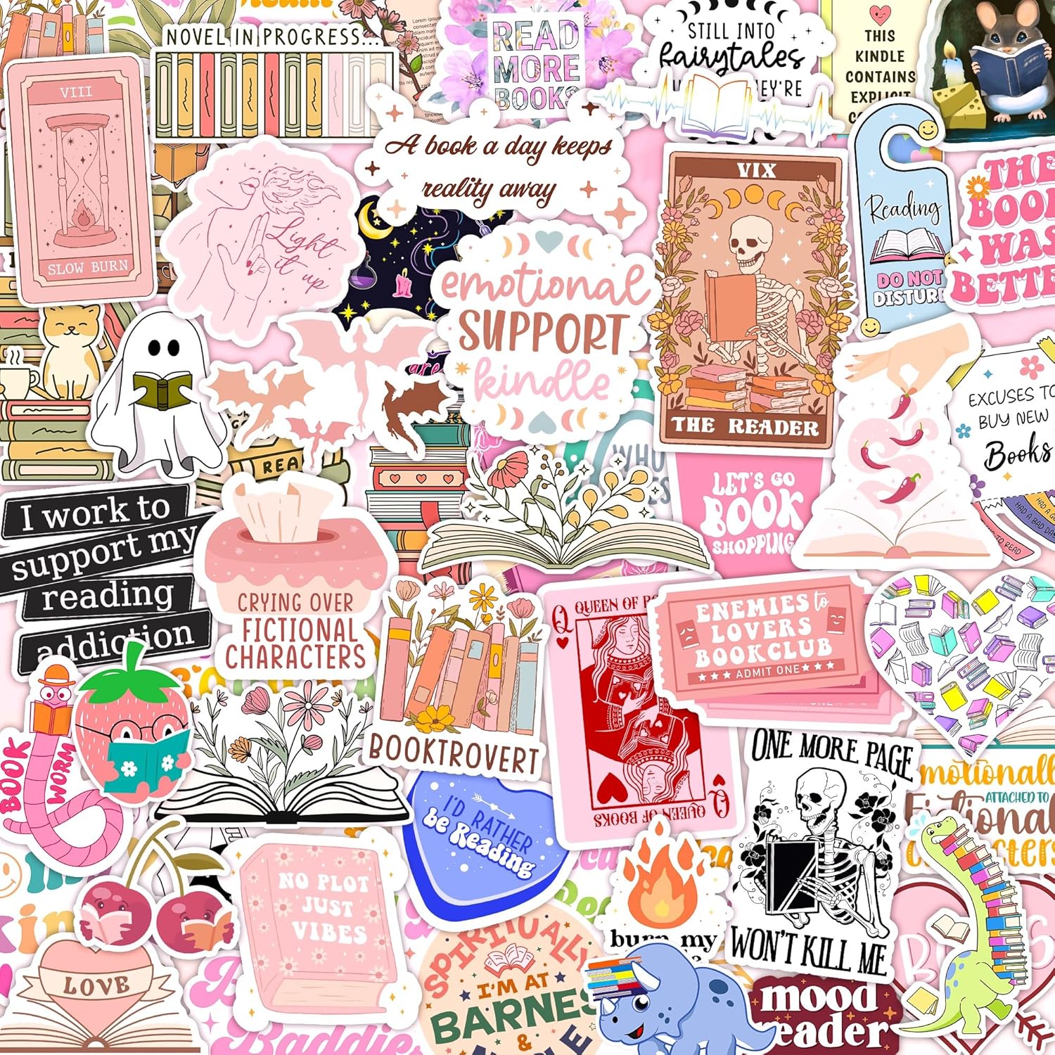 Debinolo 100 piece book stickers for Kindle front view