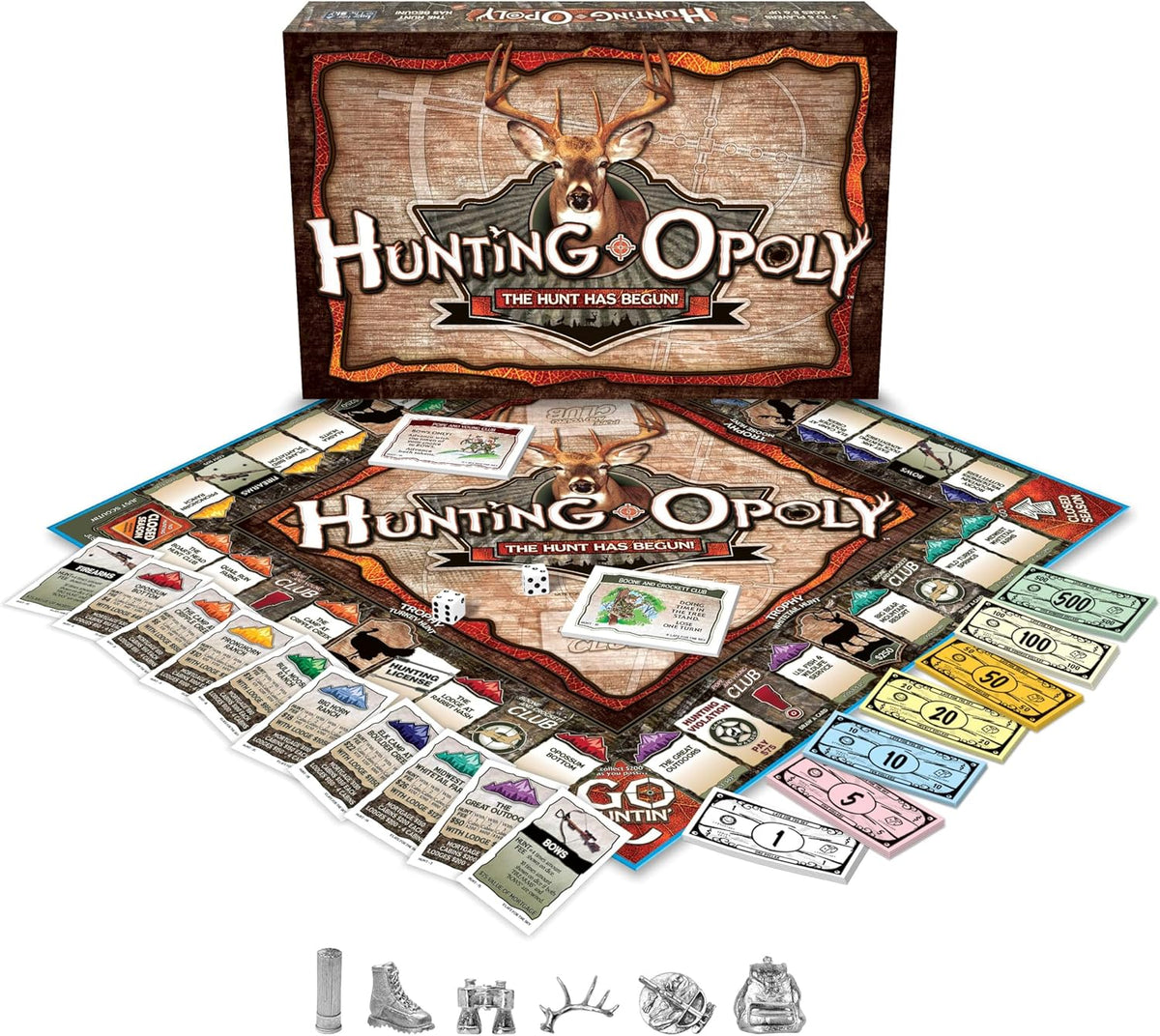Late For The Sky Hunting-Opoly Board Game custom metal tokens
