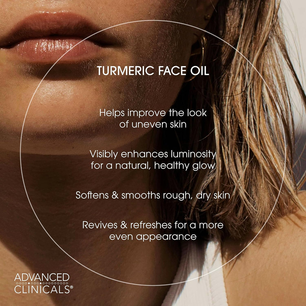 Advanced Clinicals turmeric face serum ingredient highlights