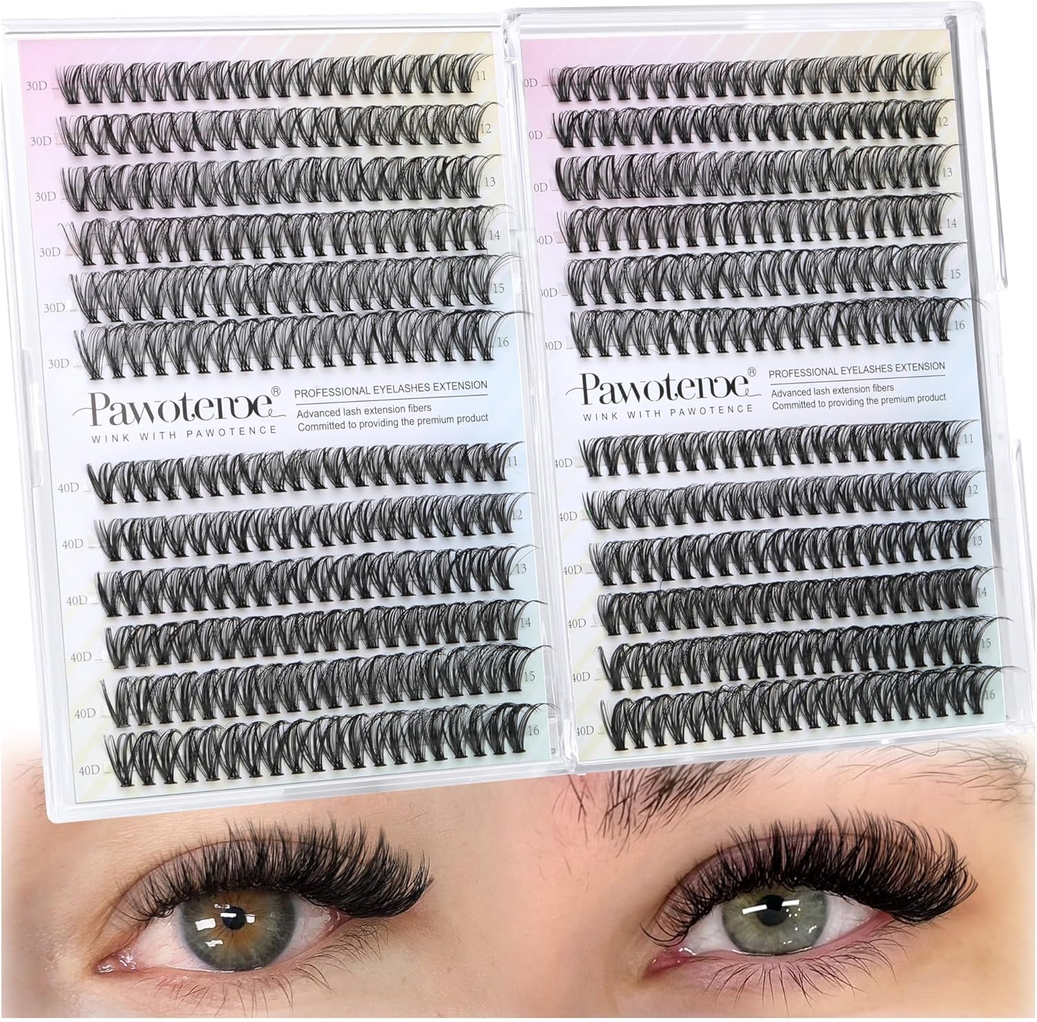 Pawotence Lash Clusters 480pcs value pack box front view