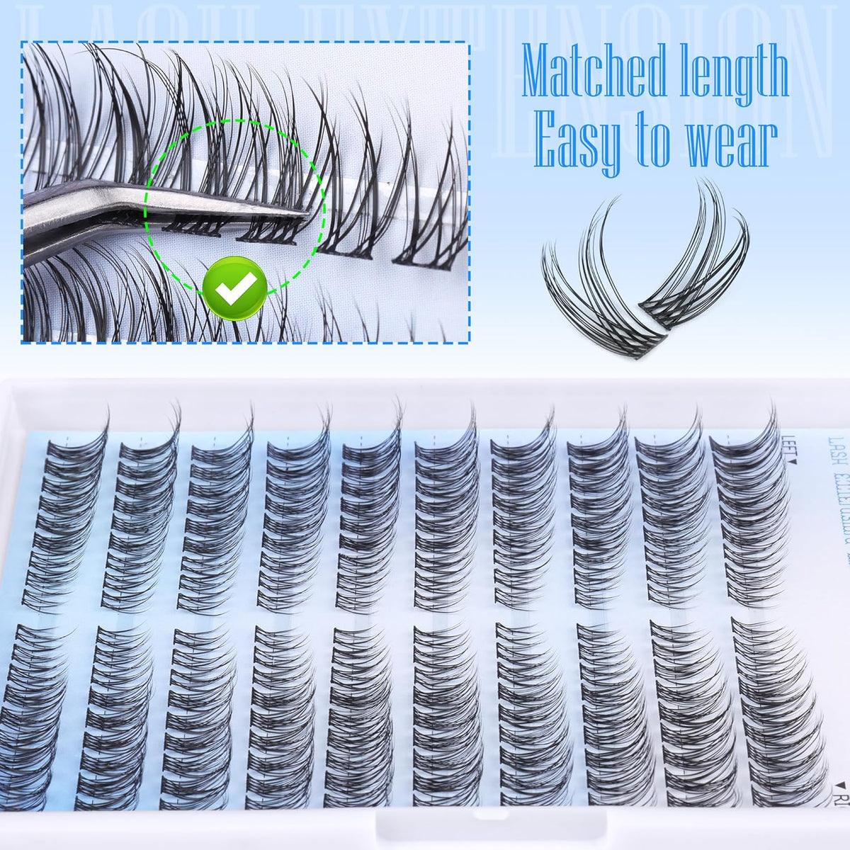 Natural Lash Clusters Wispy Cluster Eyelash Extensions Left&Right Cluster Lashes C Curl Individual Lashes Extension DIY Natural Eye Lash Clusters by TNFVLONEINS - Image 5