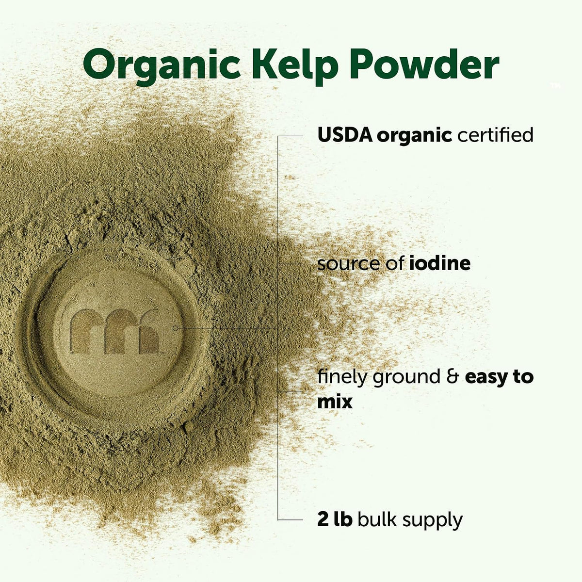 Micro Ingredients kelp powder nutritional information label