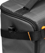 Lowepro camera case showing recycled fabric texture and branding
