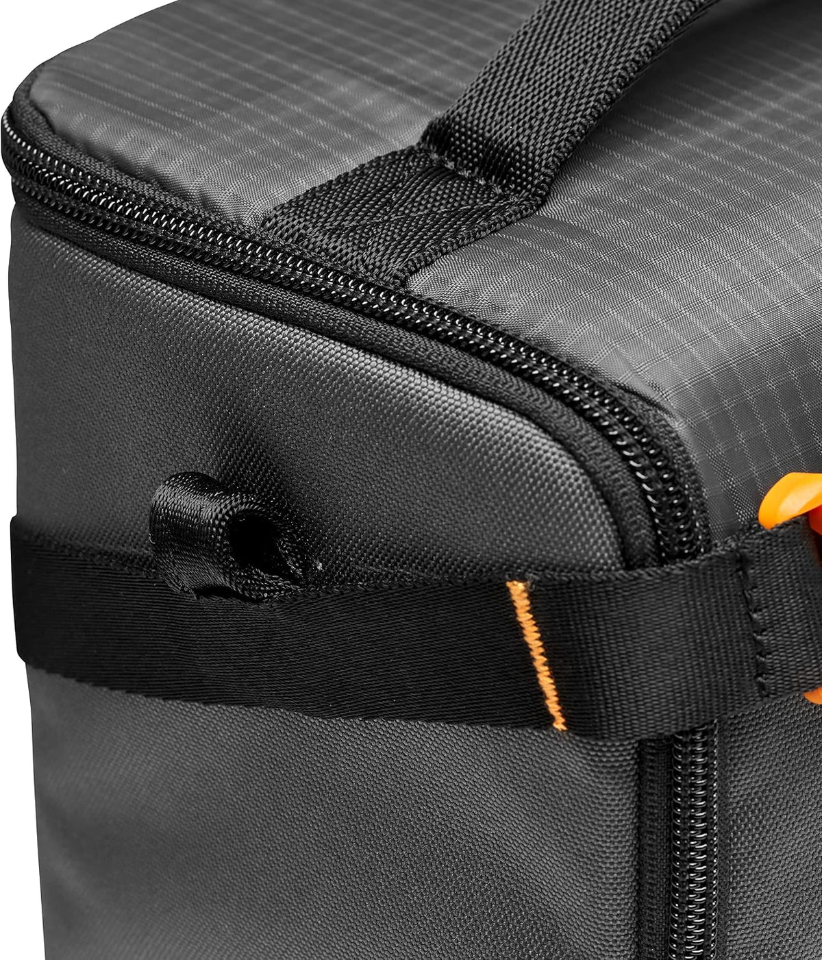 Lowepro camera case showing recycled fabric texture and branding