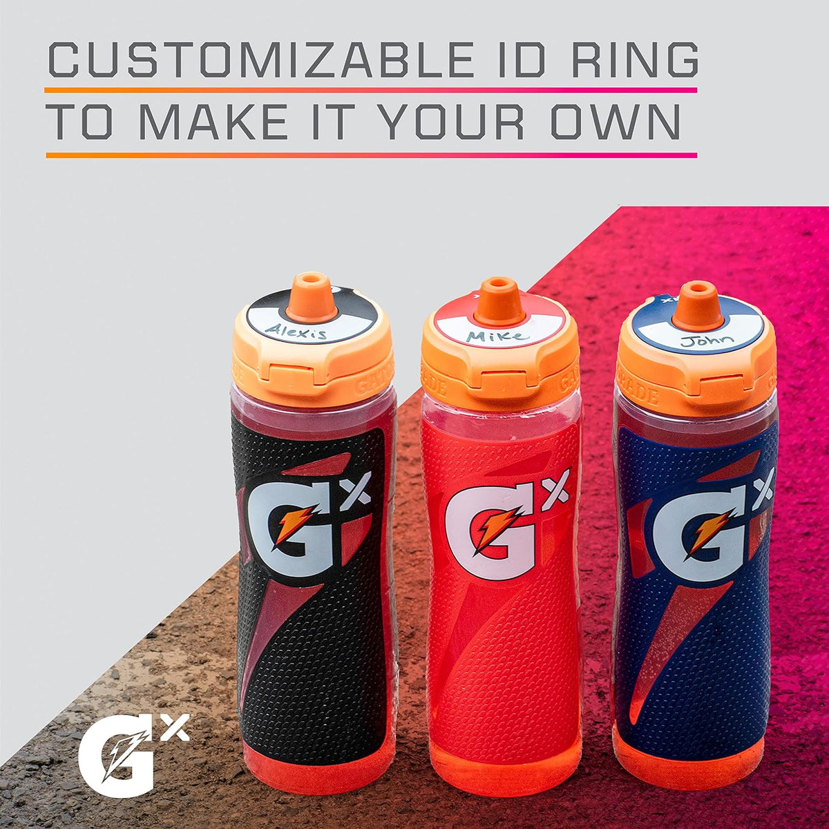 Gatorade Gx refillable water bottle valve close up