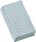 Saro Lifestyle Cousu Collection cotton blend table napkin front view in aqua