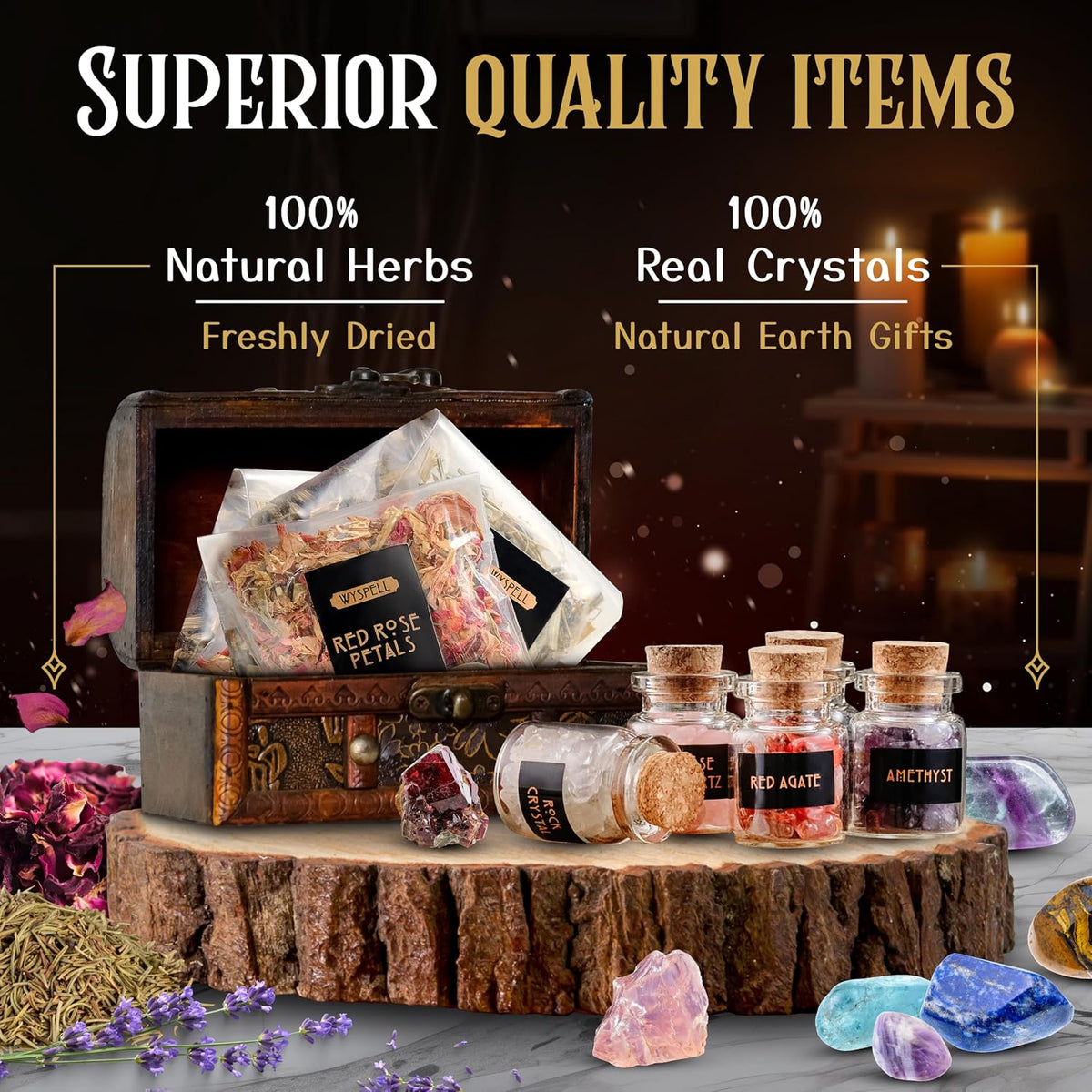 Wyspell Witchcraft Supplies Kit - 54PCS - Altar Spell Set - Witchy Gifts - Image 4