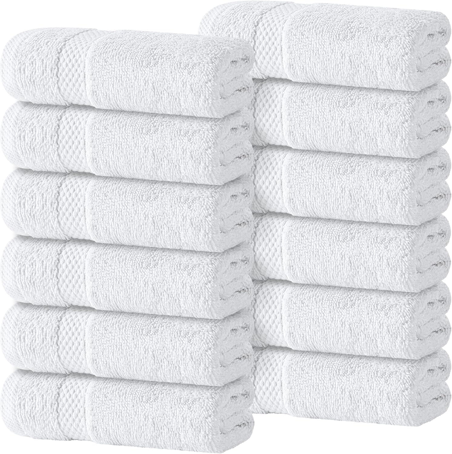 White Classic luxury cotton washcloths set of 12