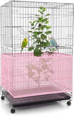 Shappy Bird Cage Net Cover Seed Catcher, 118 x 15 Inch/ 300 x 37 cm, Yellow - Image 8