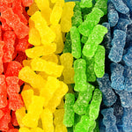Authentic USA imported Sour Patch Kids candy bag highlighting the fat free and vegan friendly product labeling.