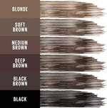 Applying Maybelline brow styling gel to eyebrows model