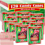 Close up of individually wrapped holiday peppermint candy cane sticks
