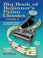 Big Book of Beginner's Piano Classics Volume Two: 57 Favorite Pieces in Easy Piano Arrangements with Downloadable MP3s (Includes 5 Duets) (Dover Classical Piano Music For Beginners) - Image 1