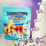 Tummydrops gluten free and kosher certified butterscotch ginger lozenges for bloating and stomach upset.