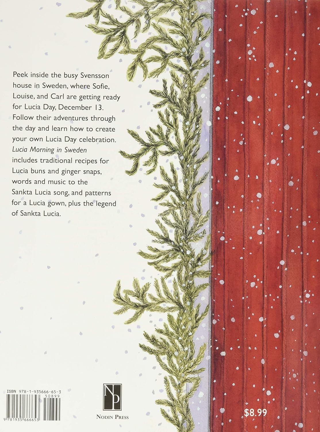 Lucia Morning in Sweden book back cover showing synopsis