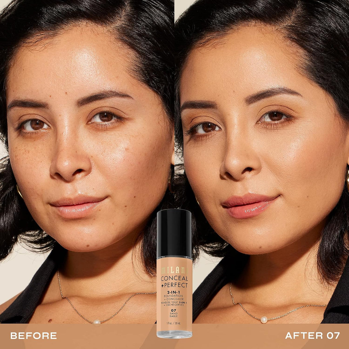 Authentic USA imported Milani foundation bottle details