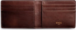 Bosca slim bifold wallet hand-stitched edge close up
