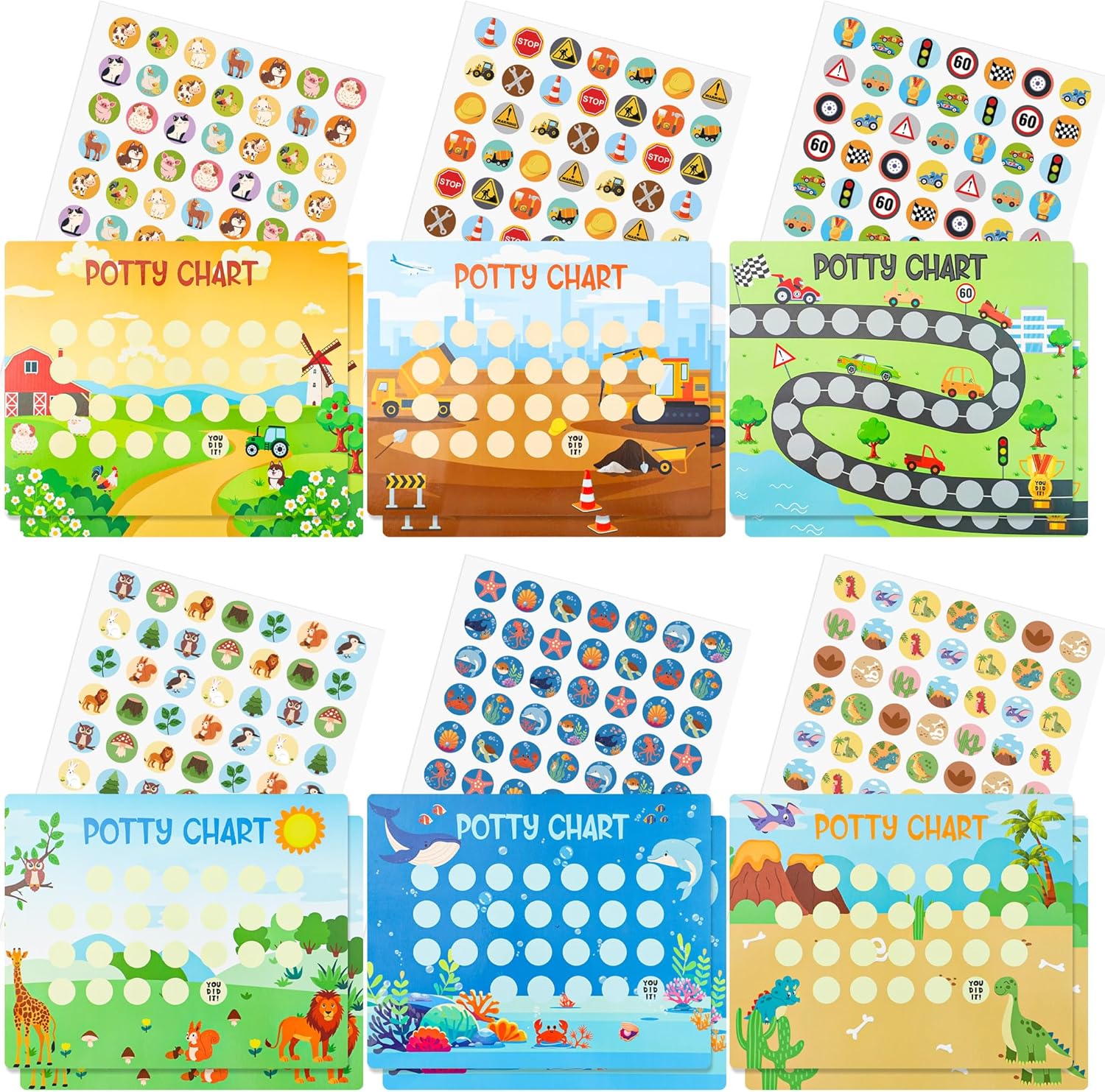 RLCNOT 19 Pcs Potty Training Reward Chart front view