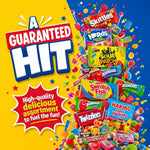 Variety of fruity and sour candies in bulk pack